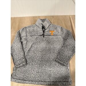 University Of Tennessee Vols Sherpa Size L Pullover Black White Cozy 1/4 Zip